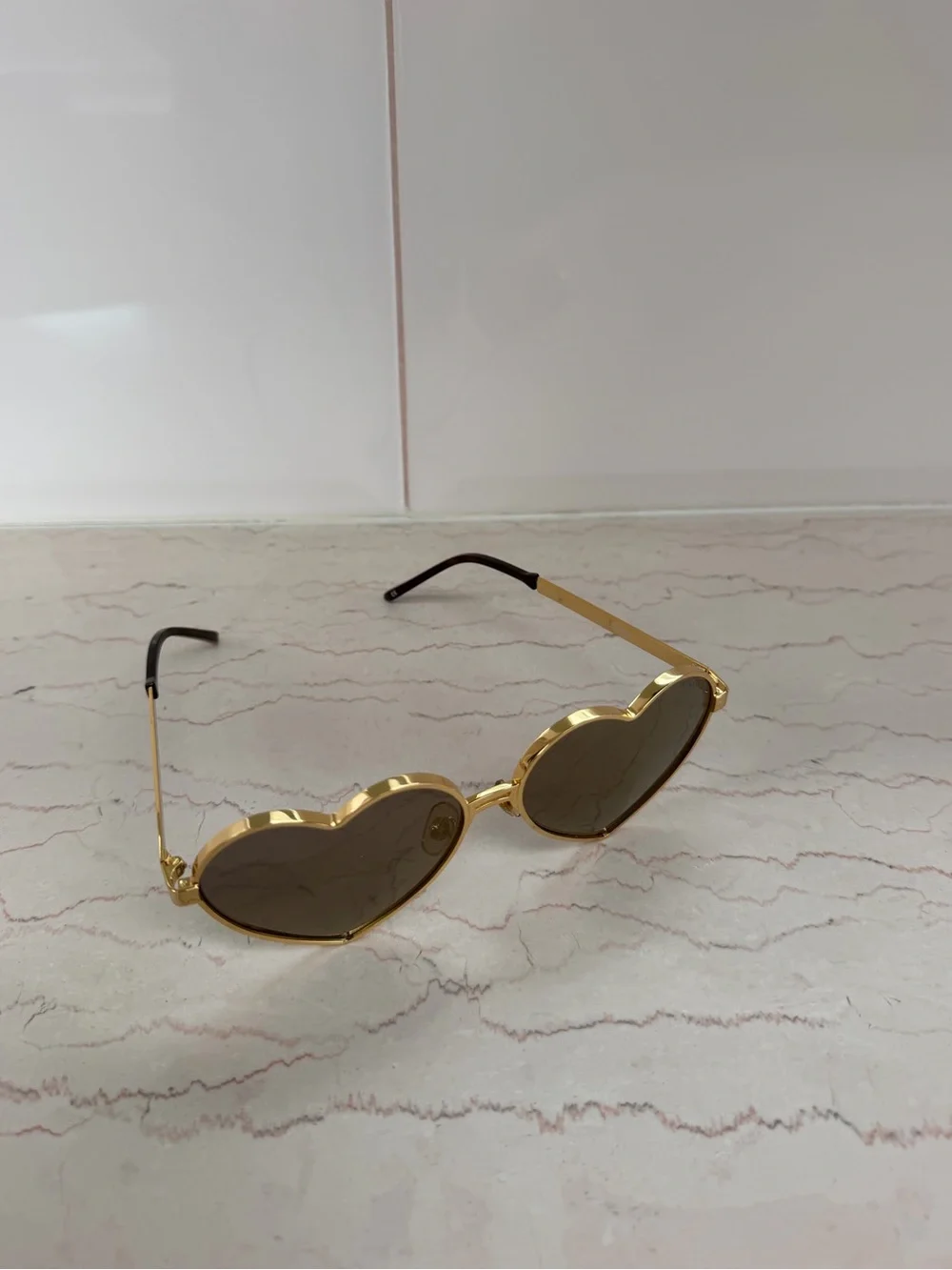 Wildfox Gold Metal Heart Shaped Lolita Sunglasses
